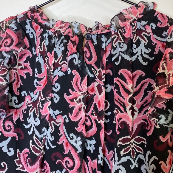 KATE SPADE Silk Tapestry Chiffon Ruffle Top - Picture 13 of 14